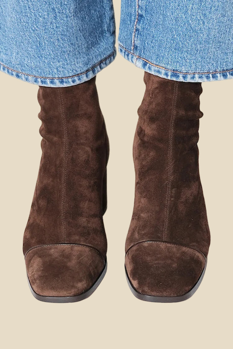 Chiara – Botines de ante con tacón cuadrado