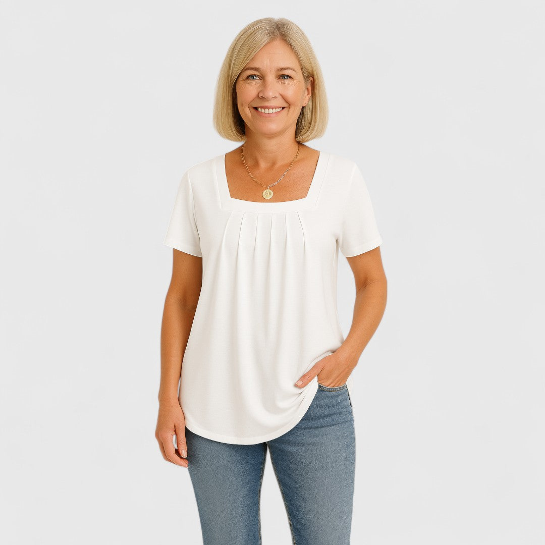 Nerina - Camiseta con pliegues relajada