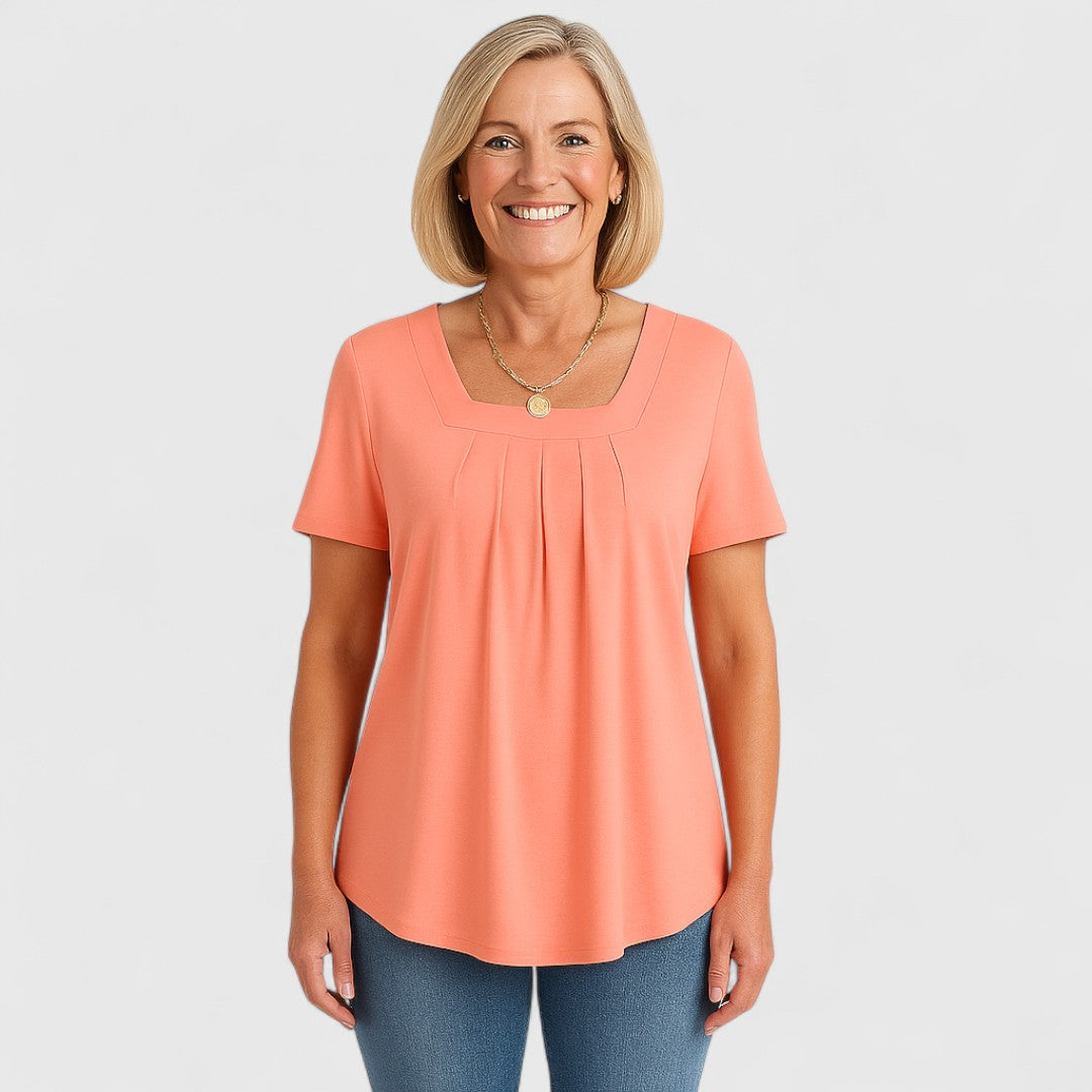 Nerina - Camiseta con pliegues relajada