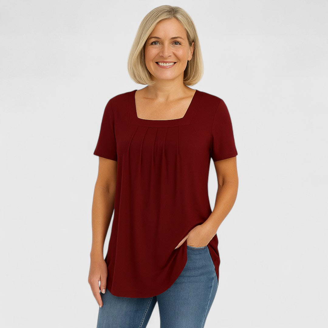 Nerina - Camiseta con pliegues relajada