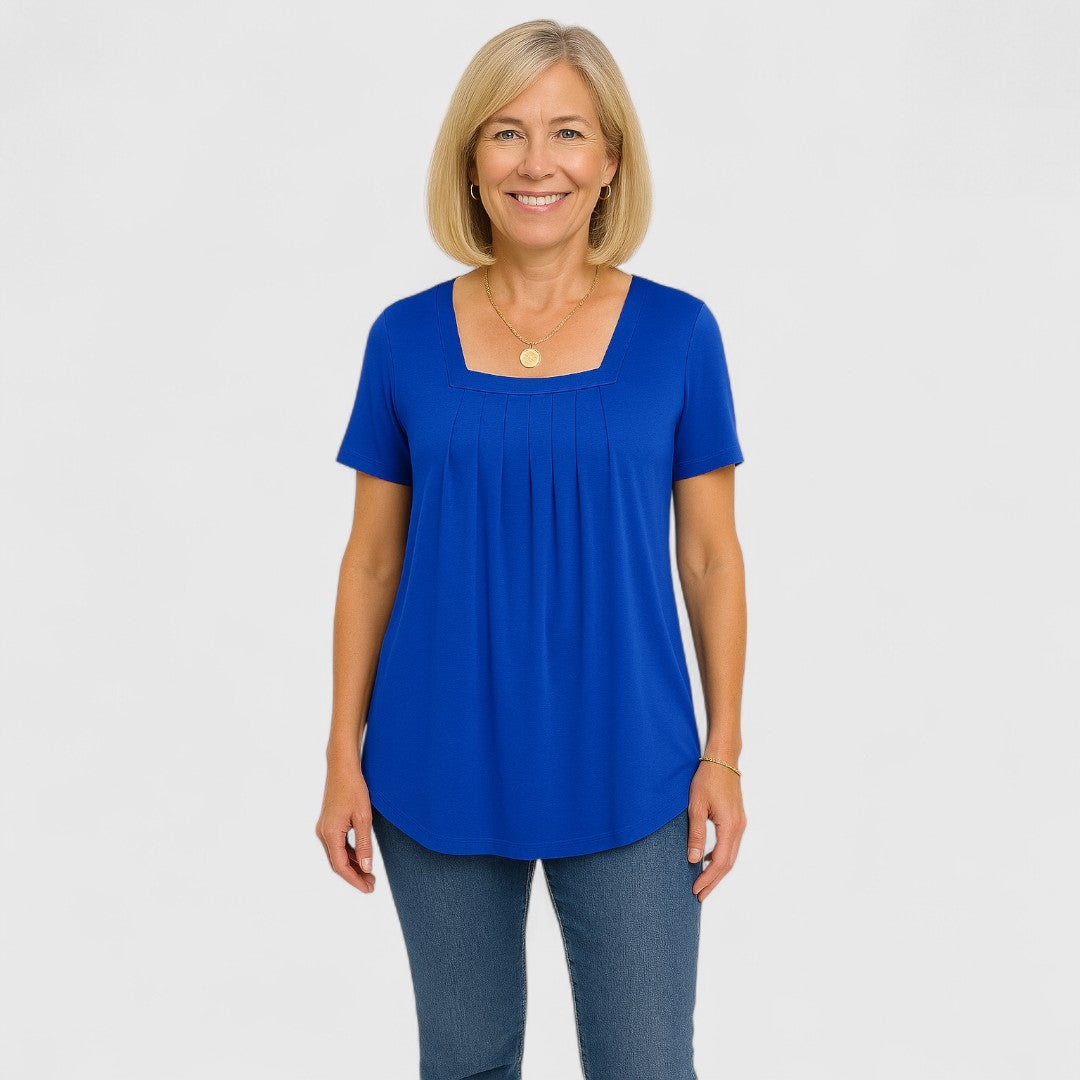Nerina - Camiseta con pliegues relajada