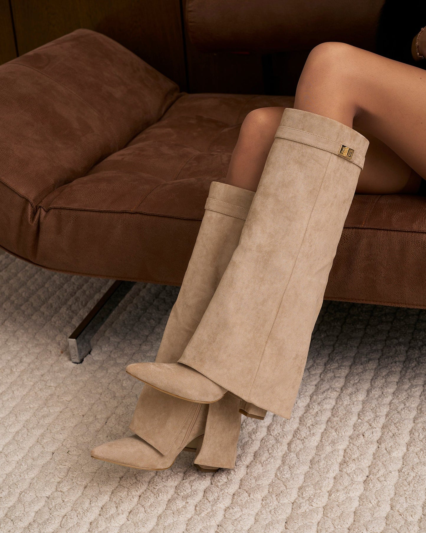 Botas altas de ante Lavista - Beige