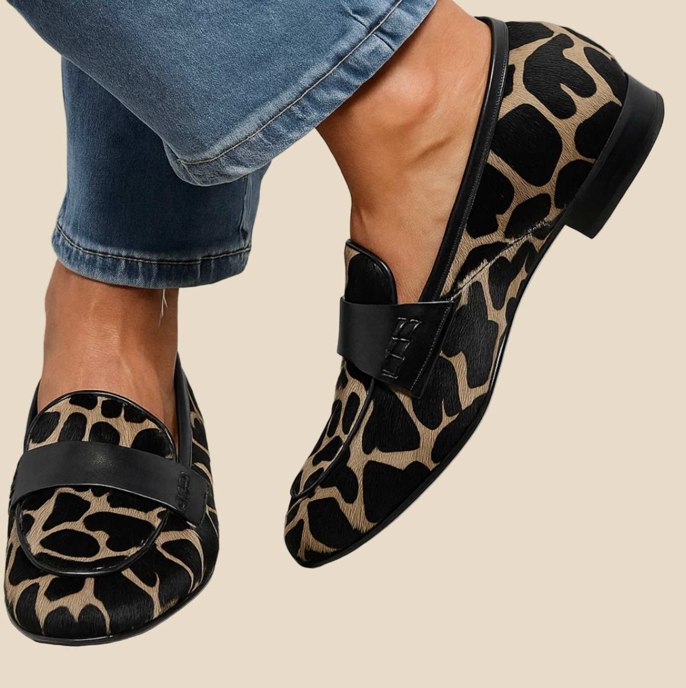 Savanna - Mocasines de Ante con Estampado Safari
