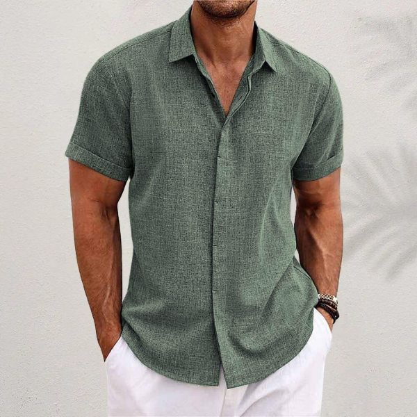Aleandro – Camisa de lino natural con estilo relajado
