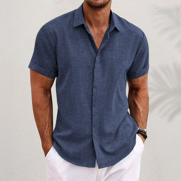 Aleandro – Camisa de lino natural con estilo relajado