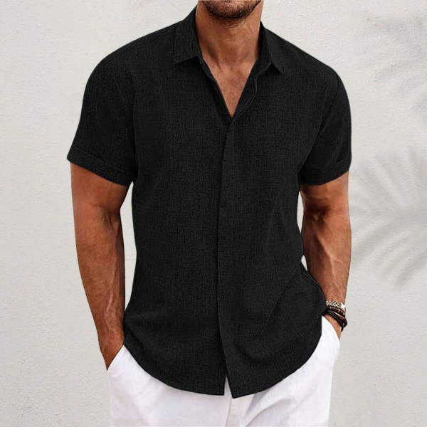 Aleandro – Camisa de lino natural con estilo relajado