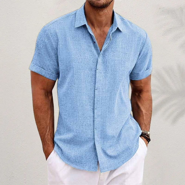 Aleandro – Camisa de lino natural con estilo relajado