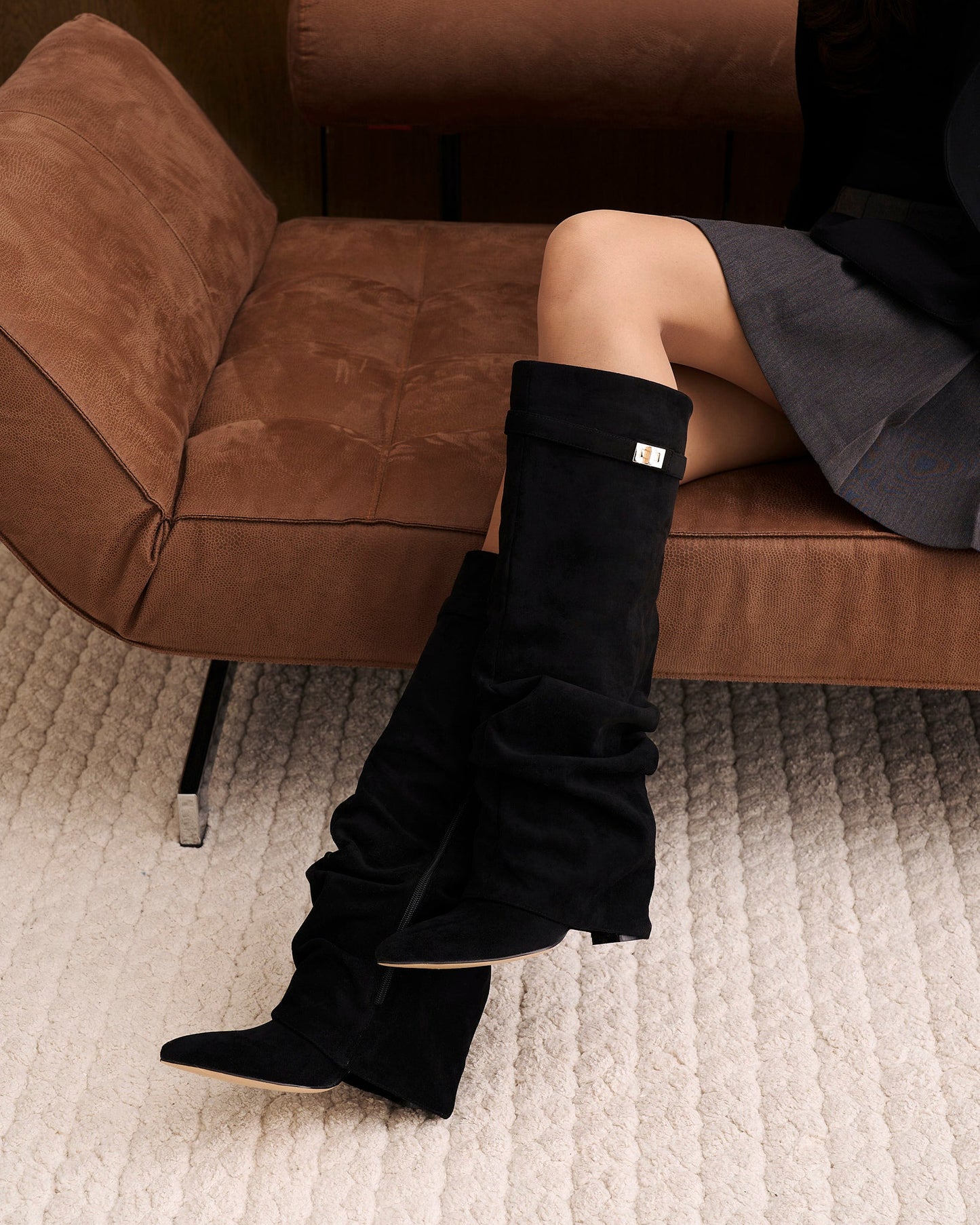 Botas altas de ante Lavista Slouchy - Negro
