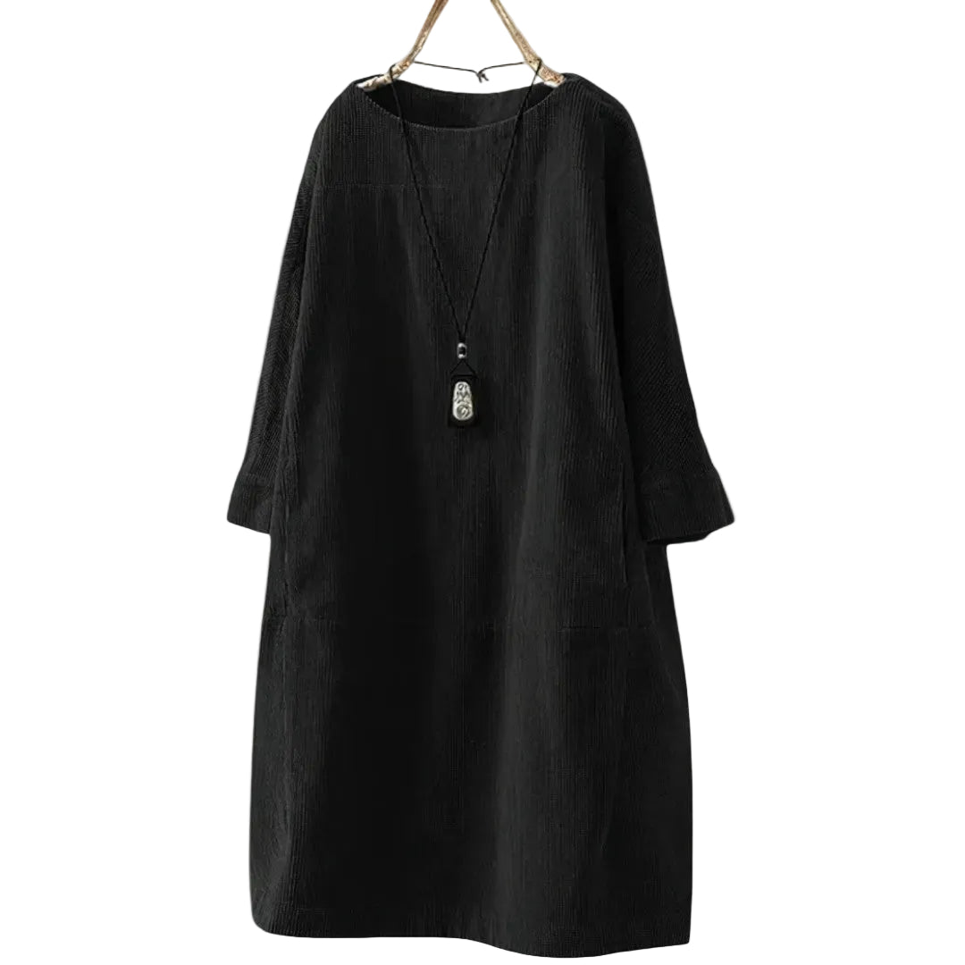 Paula – Vestido de Pana Casual & Comodidad Diaria