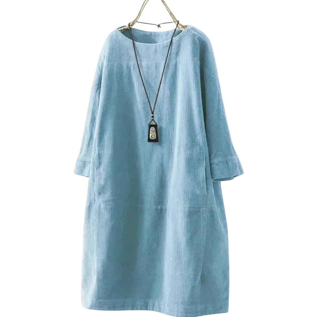Paula – Vestido de Pana Casual & Comodidad Diaria
