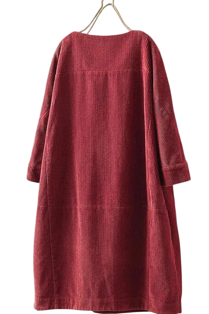 Paula – Vestido de Pana Casual & Comodidad Diaria