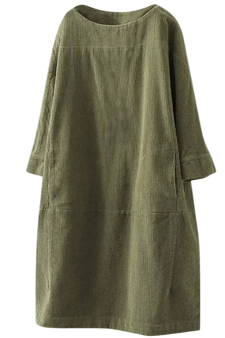 Paula – Vestido de Pana Casual & Comodidad Diaria