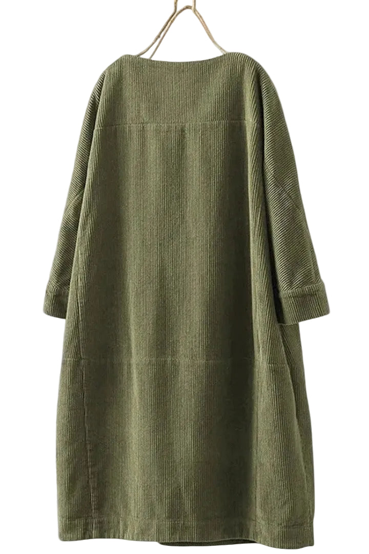 Paula – Vestido de Pana Casual & Comodidad Diaria