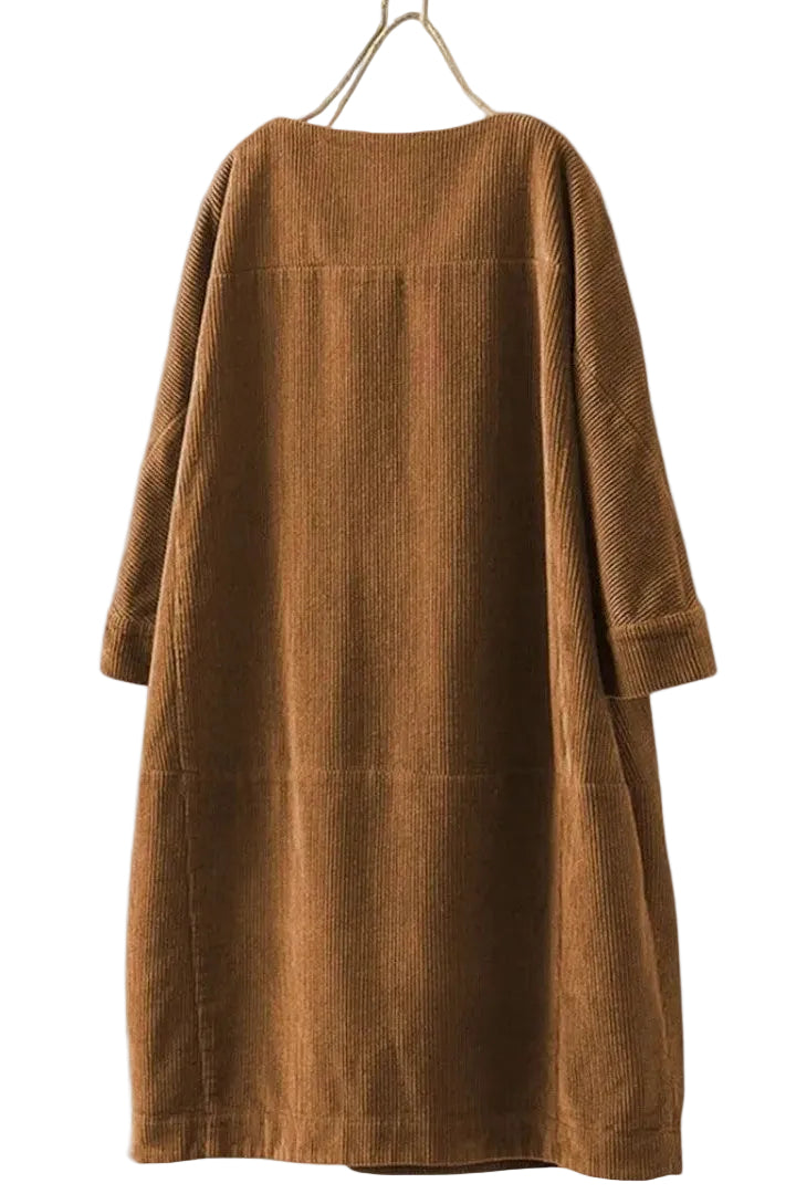 Paula – Vestido de Pana Casual & Comodidad Diaria