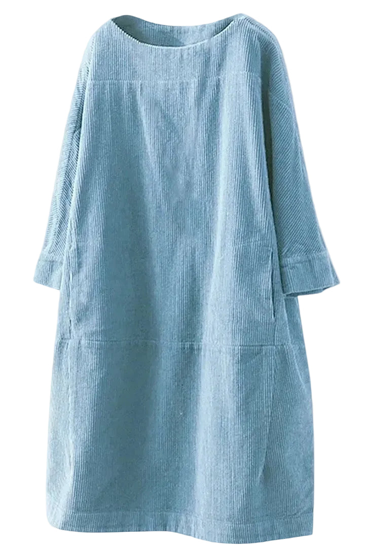 Paula – Vestido de Pana Casual & Comodidad Diaria