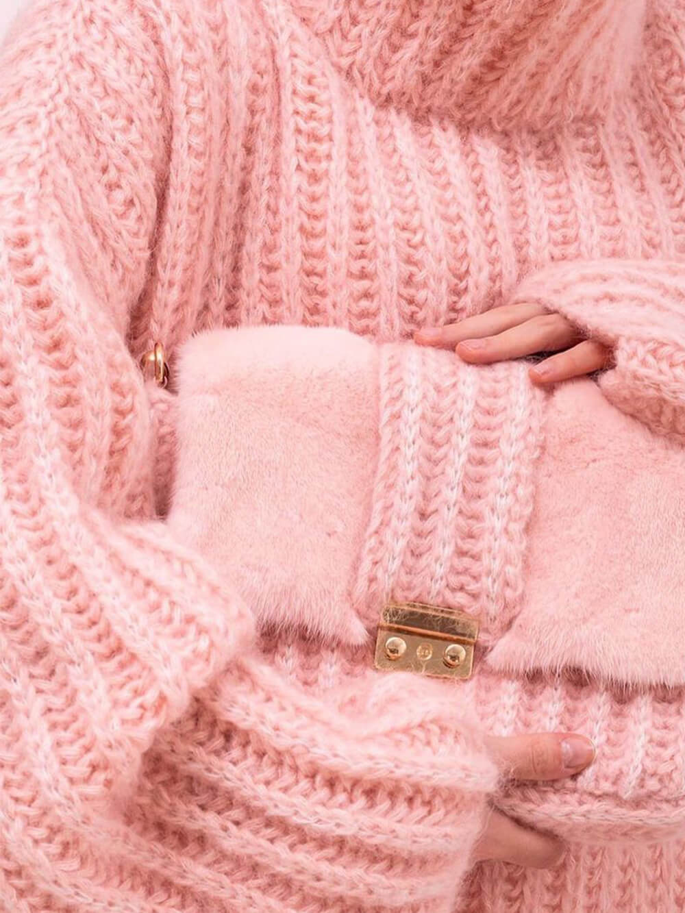 Jersey de Manga Larga Liso con Cuello Alto