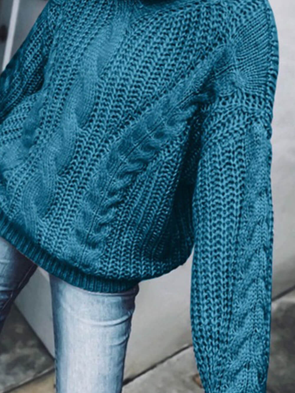 Jersey de Punto con Cuello Alto