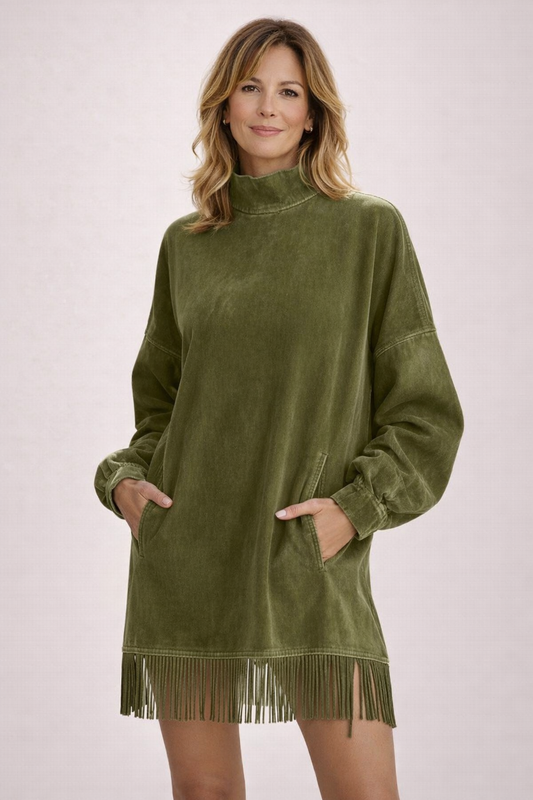 Sheri – Vestido de Ante Suave & Elegancia Confortable