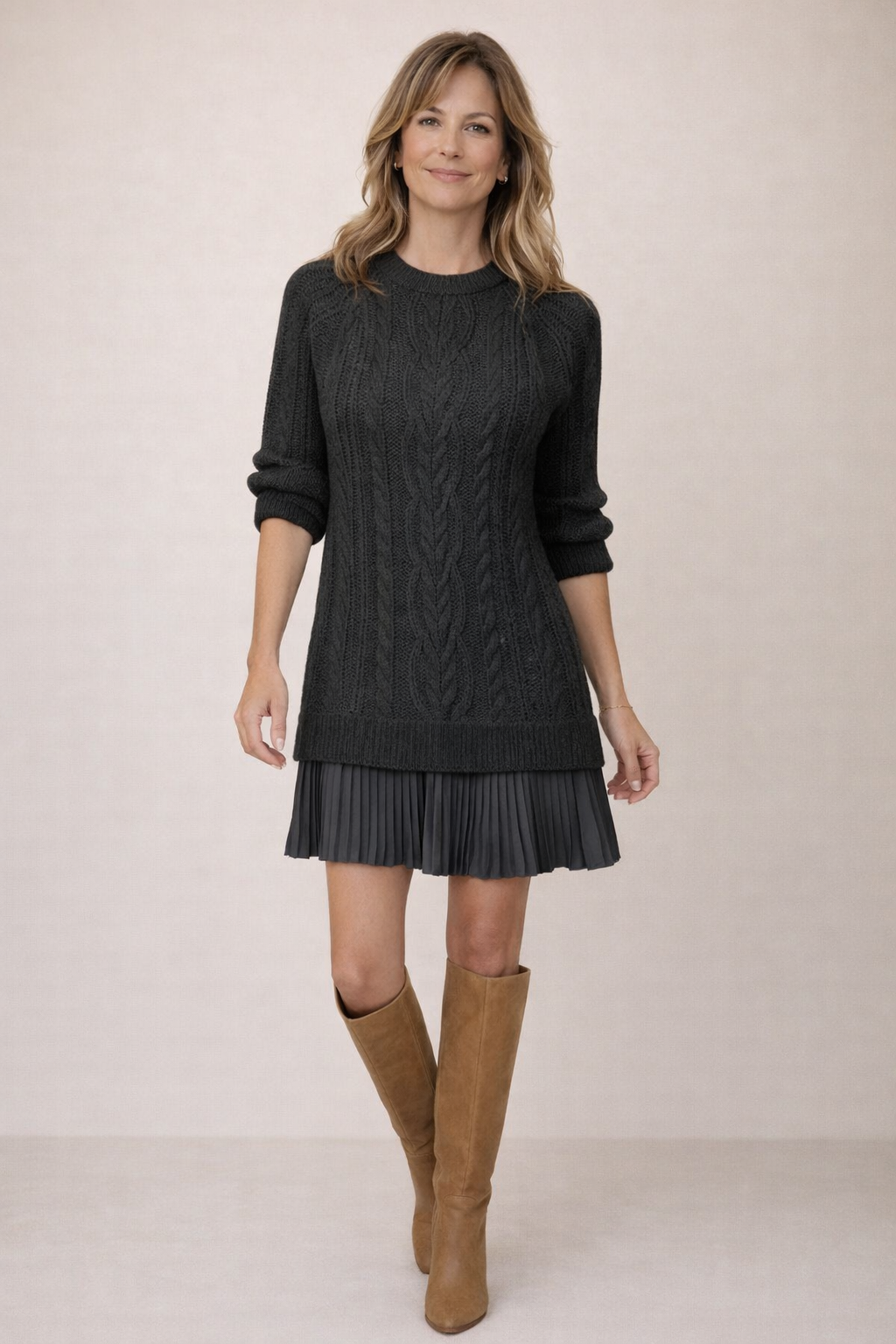 Gabriela – Vestido de Punto con Bajo Plisado