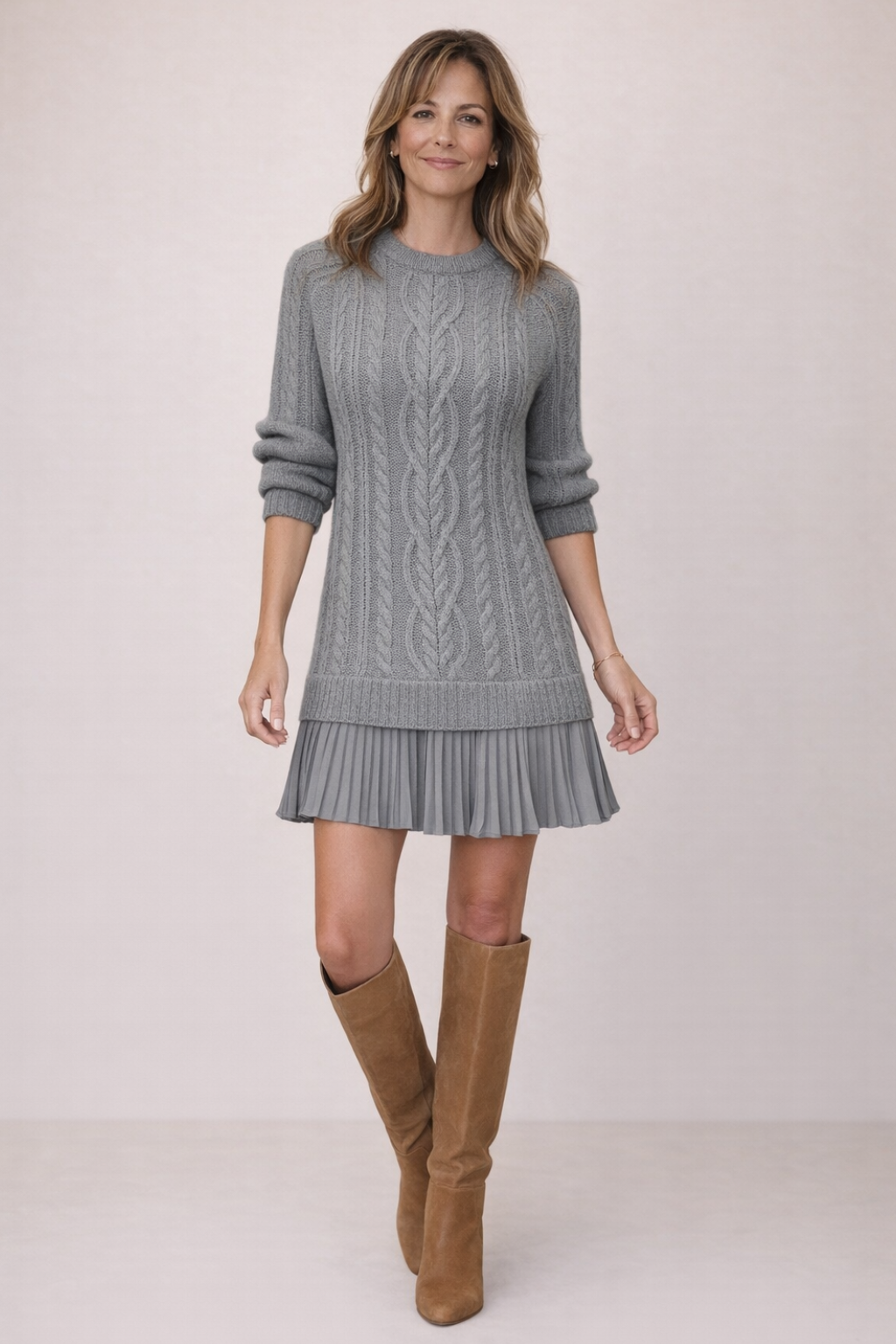 Gabriela – Vestido de Punto con Bajo Plisado