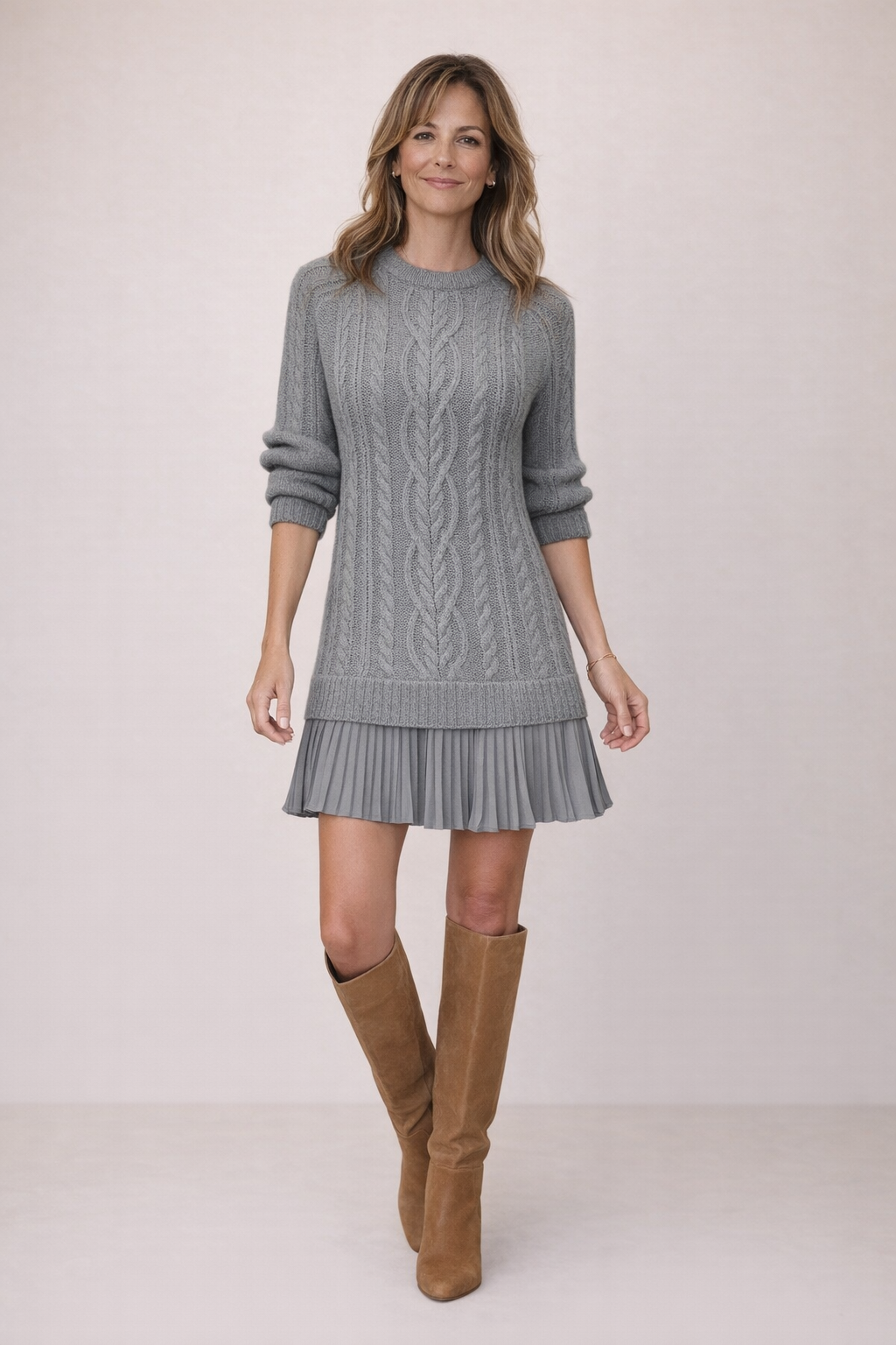 Gabriela – Vestido de Punto con Bajo Plisado