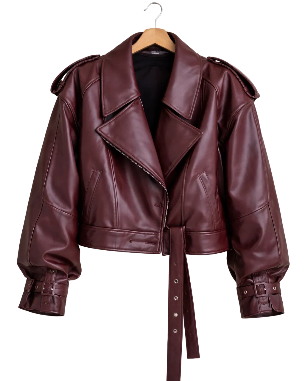 Chaqueta Biker Corta de Piel Sintética