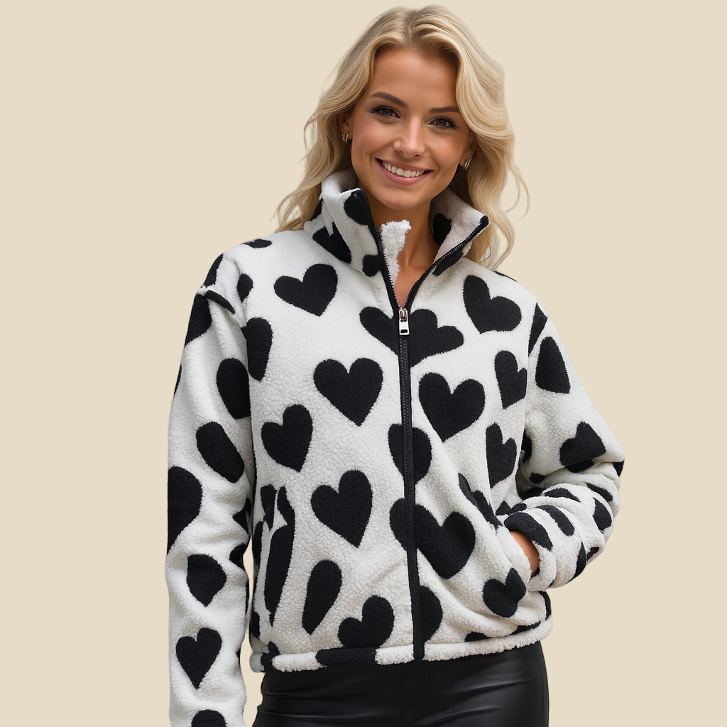 Caterina – Chaqueta reversible suave con corazones