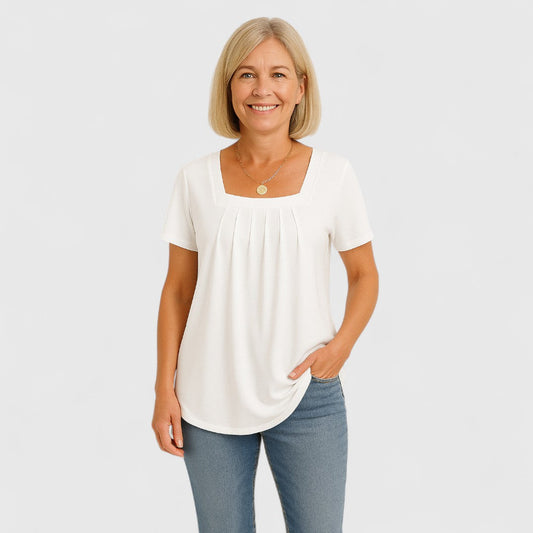 Nerina - Camiseta con pliegues relajada