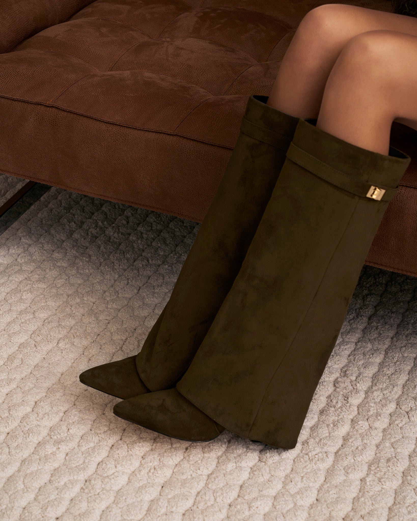 Botas altas de ante Lavista - Verde oliva