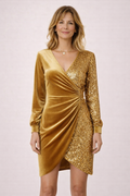 Brisa – Vestido de Fiesta con Brillos y Efecto Draped