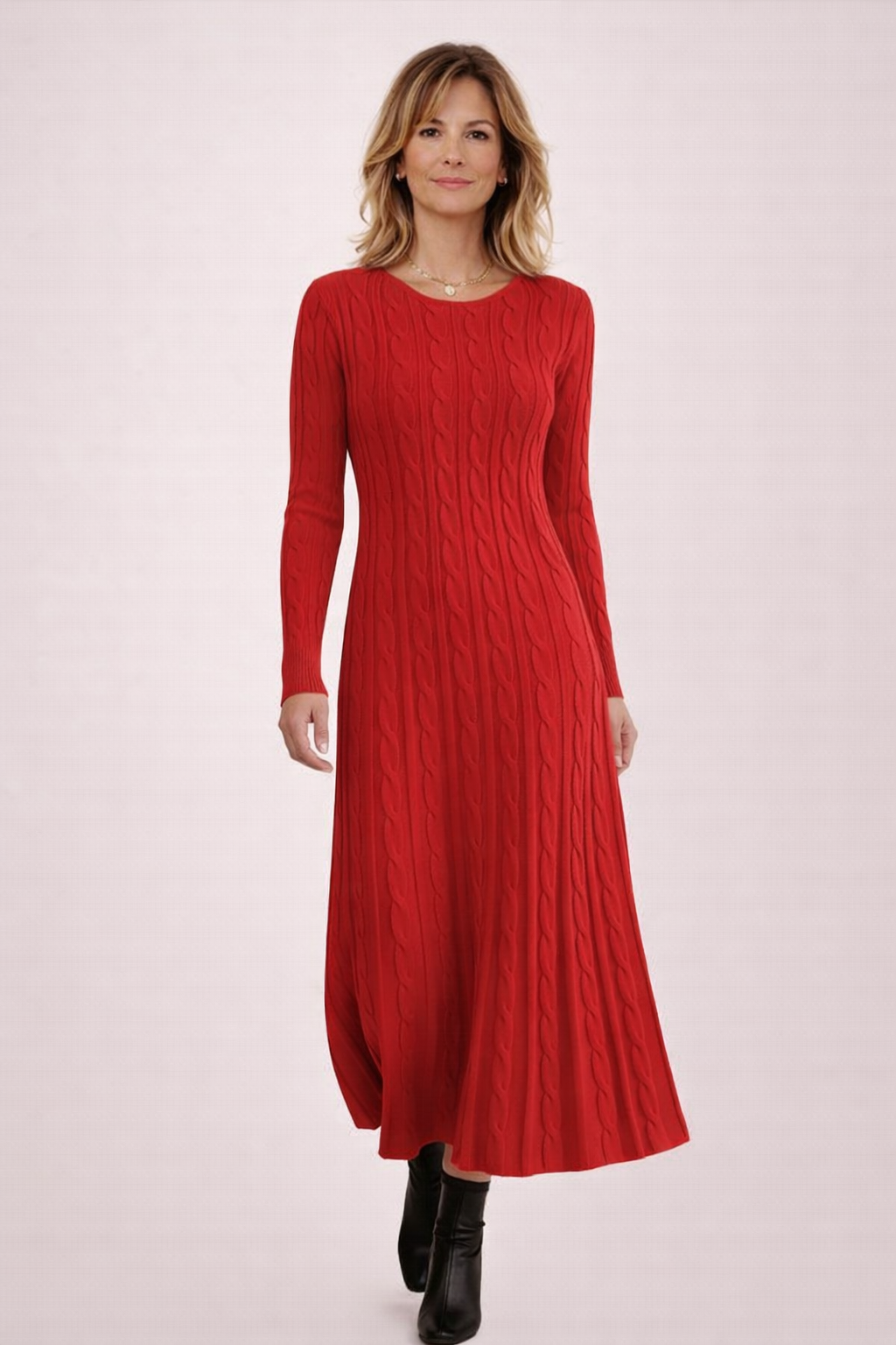Vanessa – Vestido Largo de Punto & Elegancia Relajada