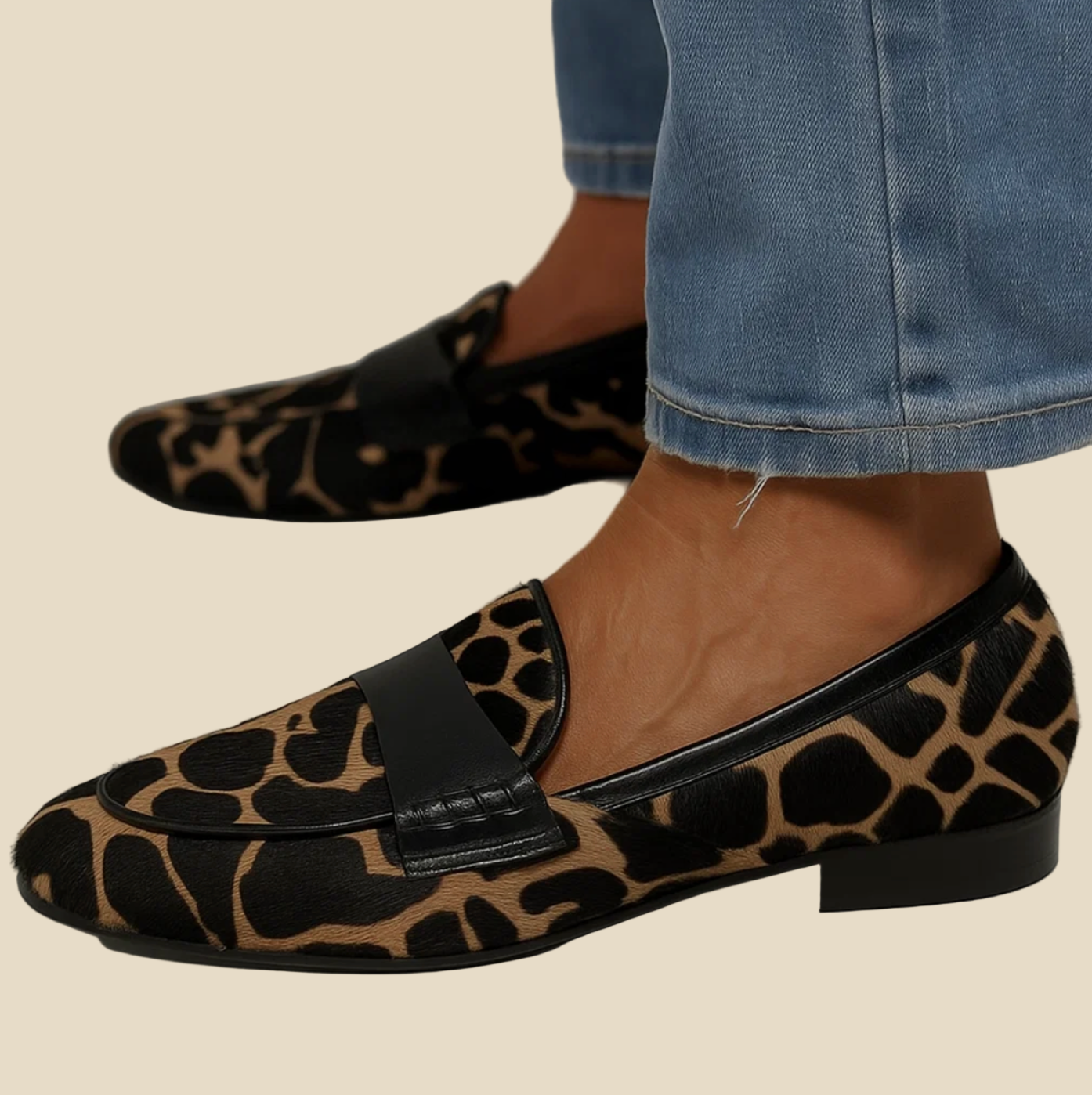 Savanna - Mocasines de Ante con Estampado Safari