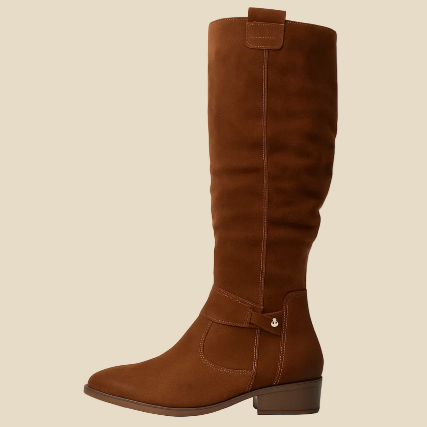 BelleVie – Botas de ante elegantes con tacón bajo