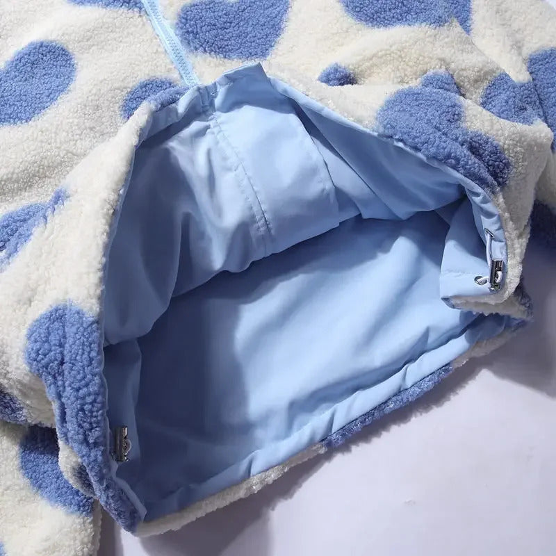 Caterina – Chaqueta reversible suave con corazones