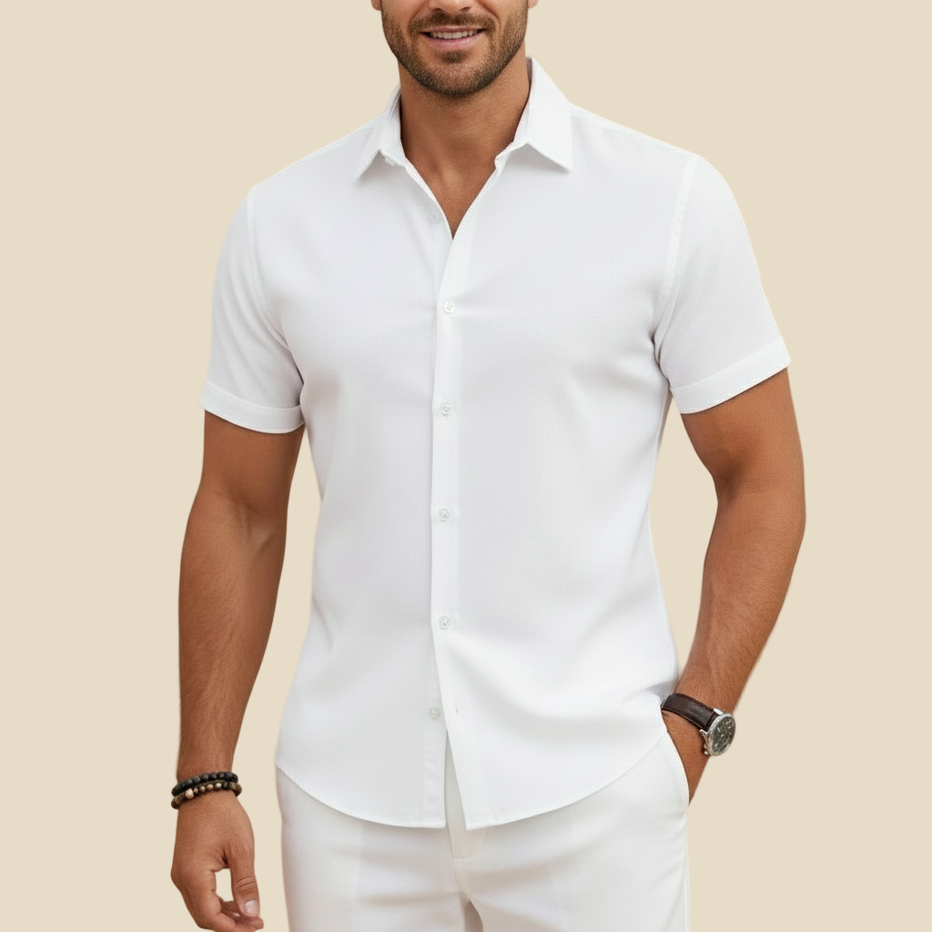Aleandro – Camisa de lino natural con estilo relajado