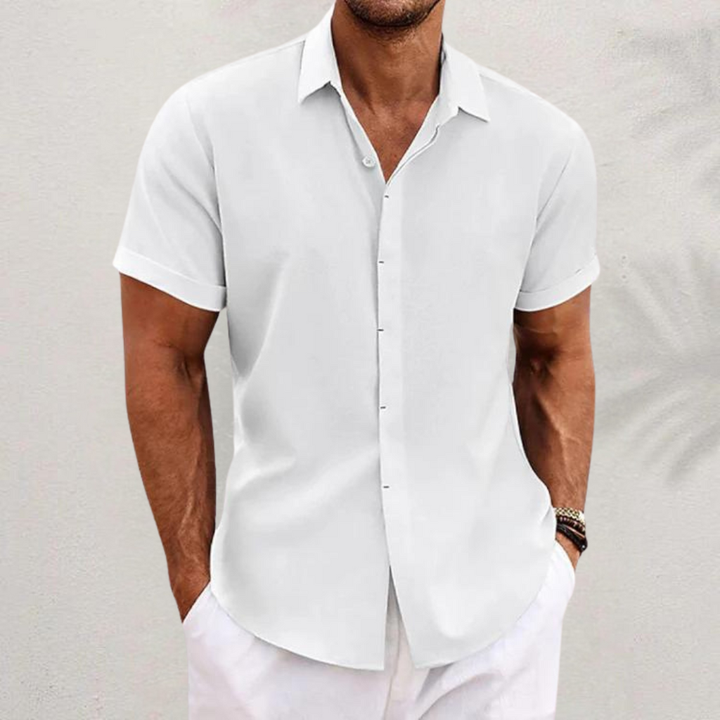 Aleandro – Camisa de lino natural con estilo relajado