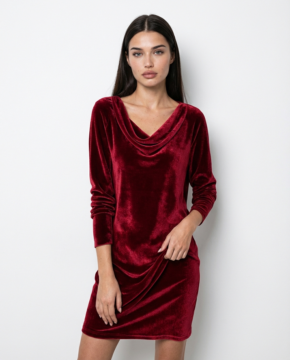 Frosina – Vestido de Terciopelo Elegante & Corte Favorecedor