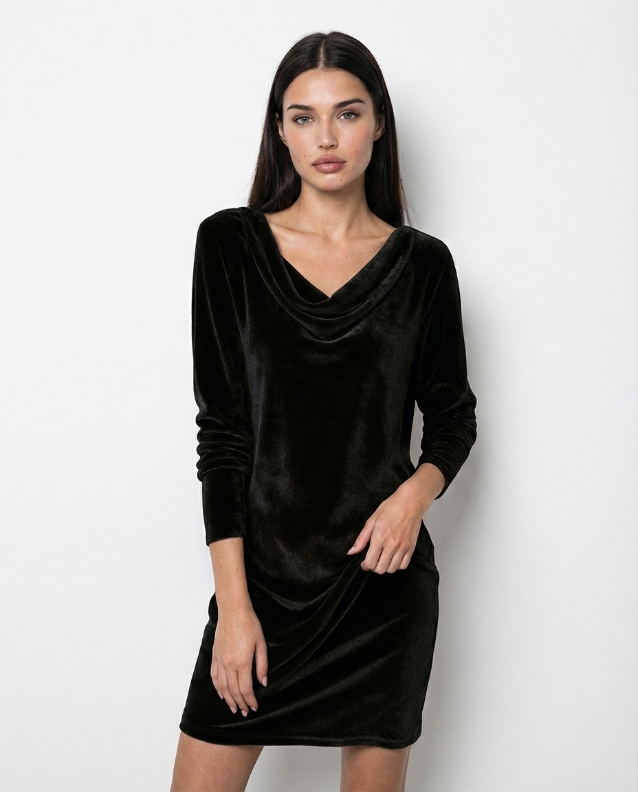 Frosina – Vestido de Terciopelo Elegante & Corte Favorecedor