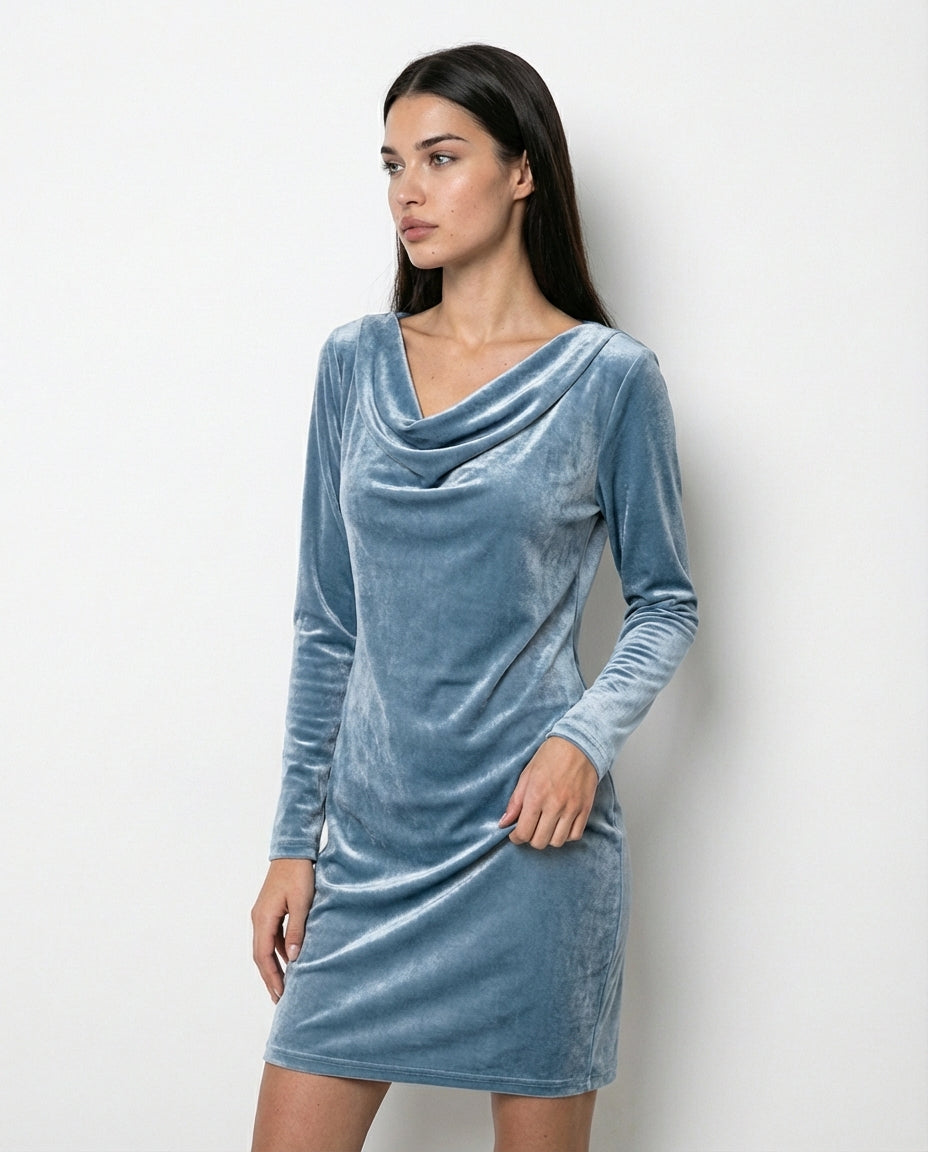 Frosina – Vestido de Terciopelo Elegante & Corte Favorecedor