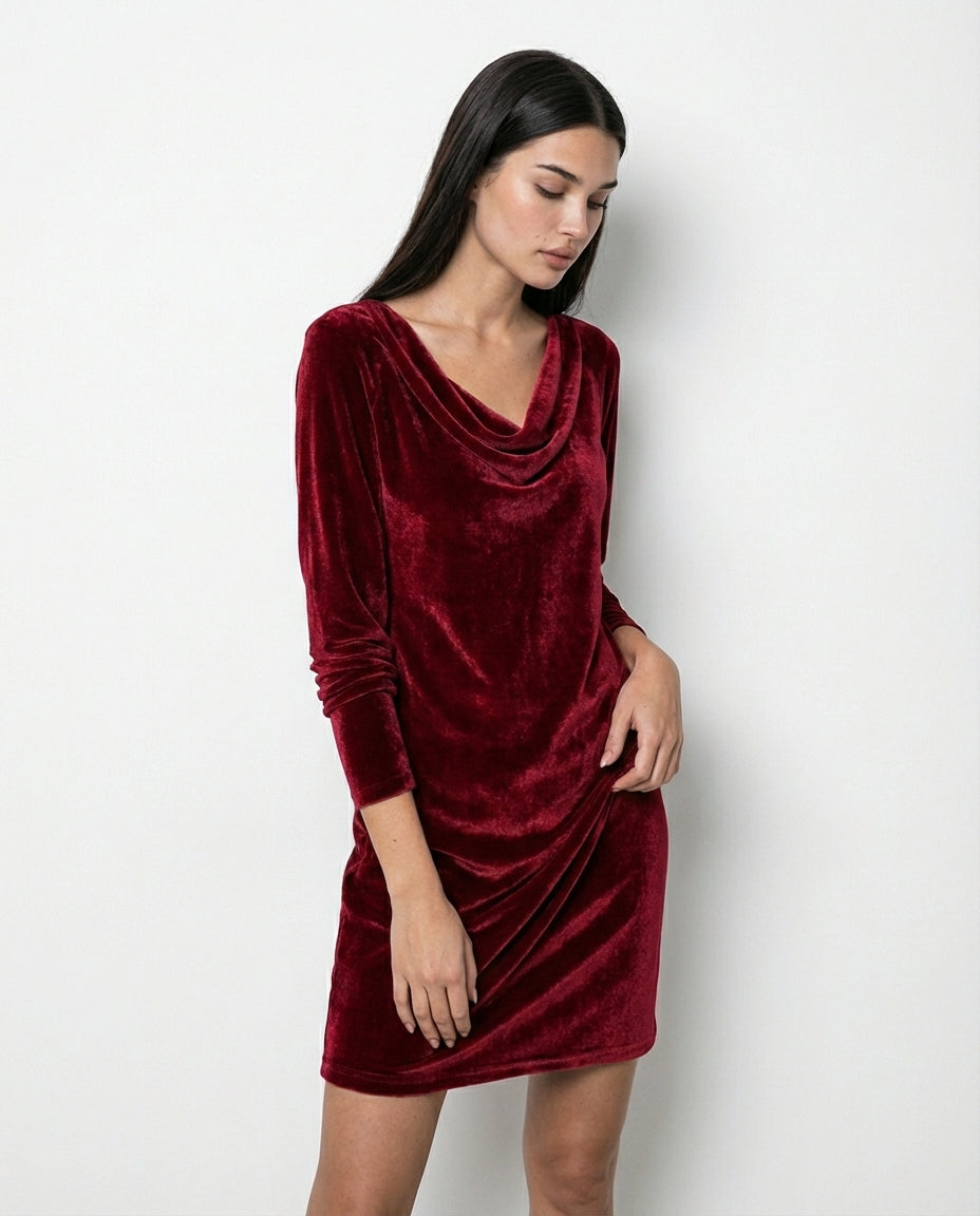 Frosina – Vestido de Terciopelo Elegante & Corte Favorecedor