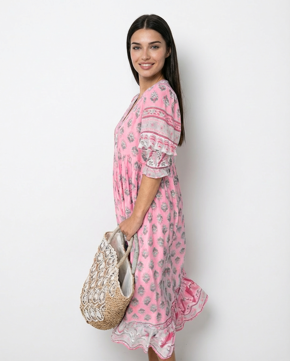 Vestido Fluido con Escote en V – Allegra