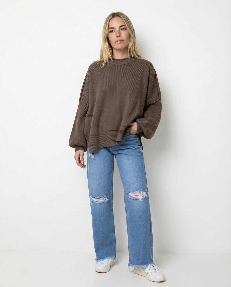 Jersey de Estilo Relajado Martha – Marrón