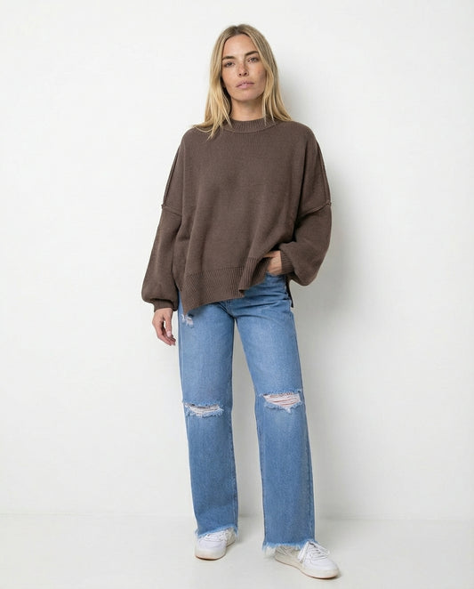 Jersey de Estilo Relajado Martha – Marrón