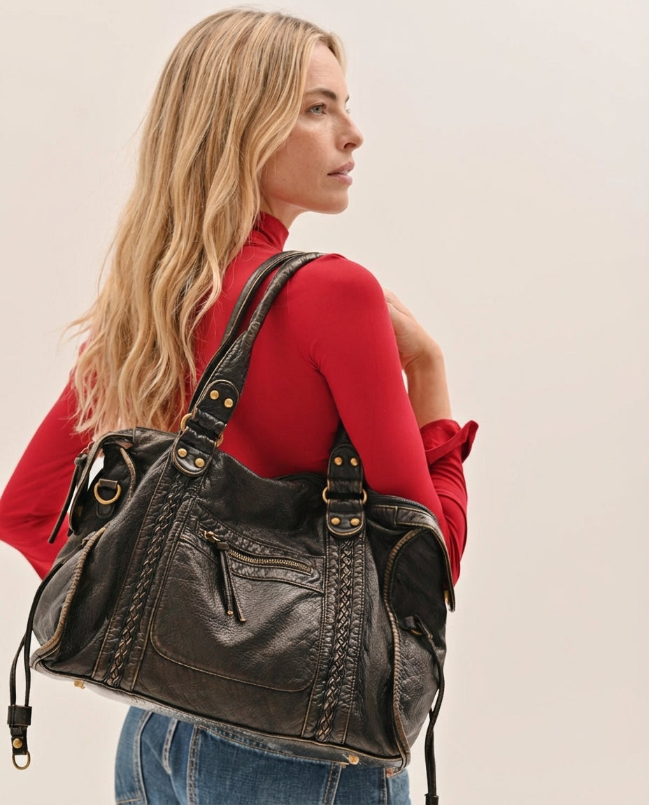 Bolso urbano vintage - Negro