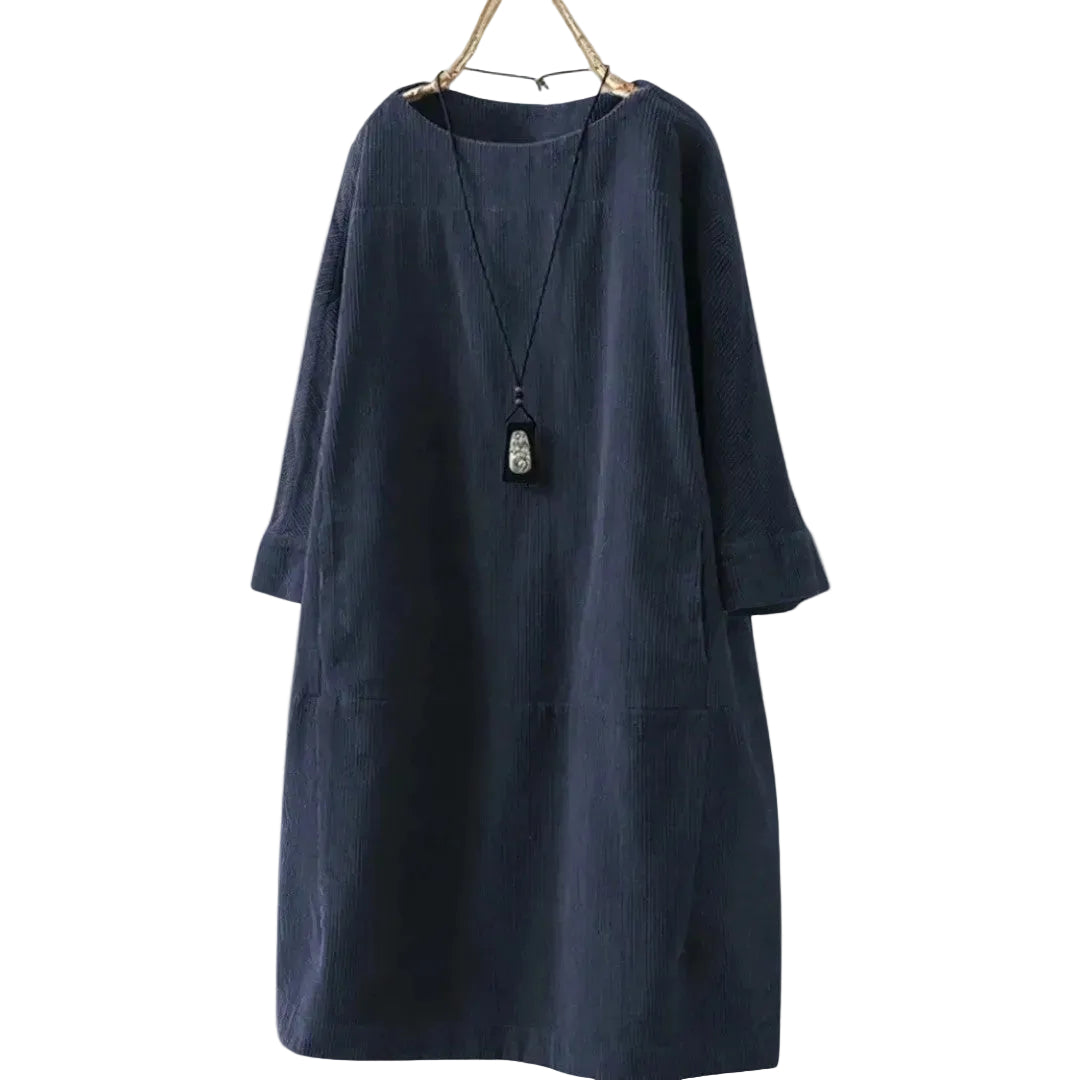 Paula – Vestido de Pana Casual & Comodidad Diaria