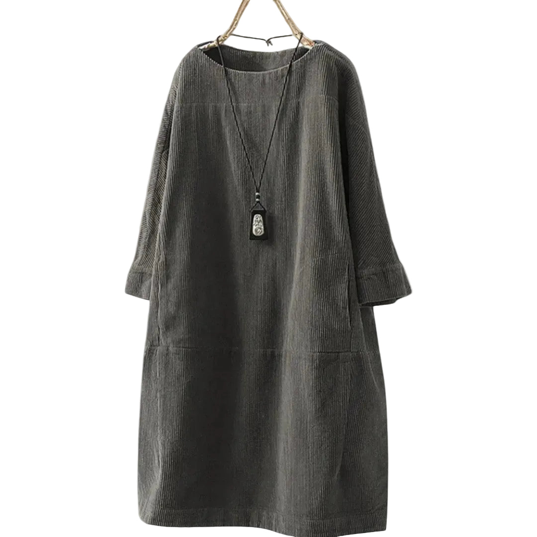 Paula – Vestido de Pana Casual & Comodidad Diaria