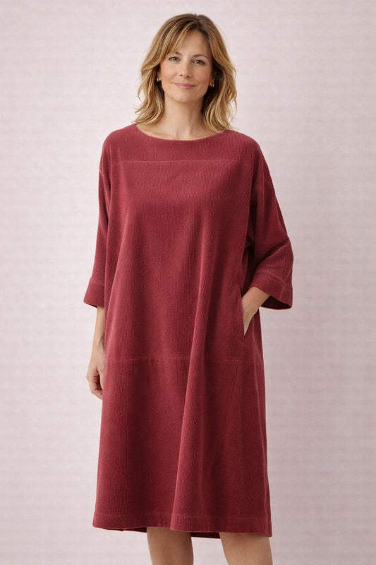 Paula – Vestido de Pana Casual & Comodidad Diaria