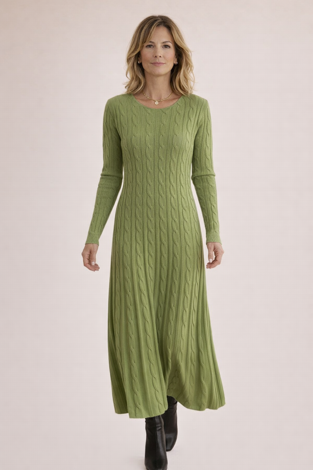 Vanessa – Vestido Largo de Punto & Elegancia Relajada